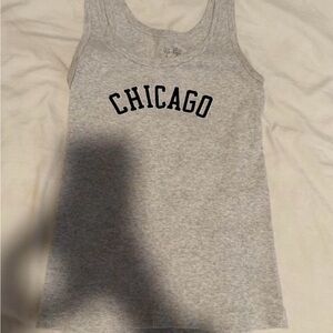 Brandy Melville Light Gray Chicago Tank Top